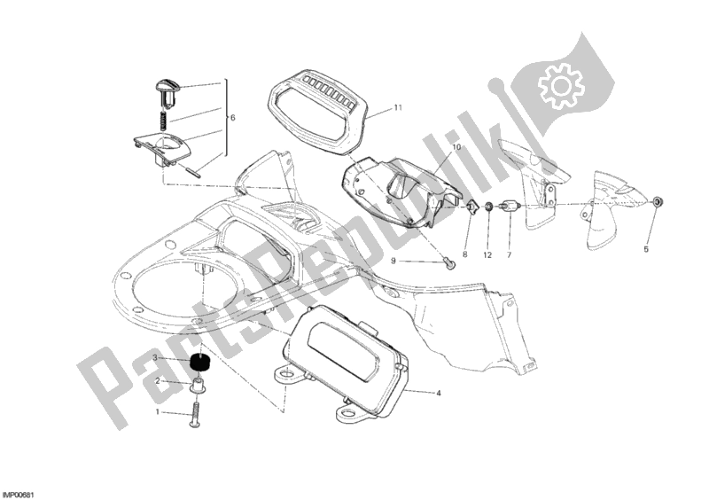 Todas as partes de Painel De Instrumentos do Ducati Diavel USA 1200 2011